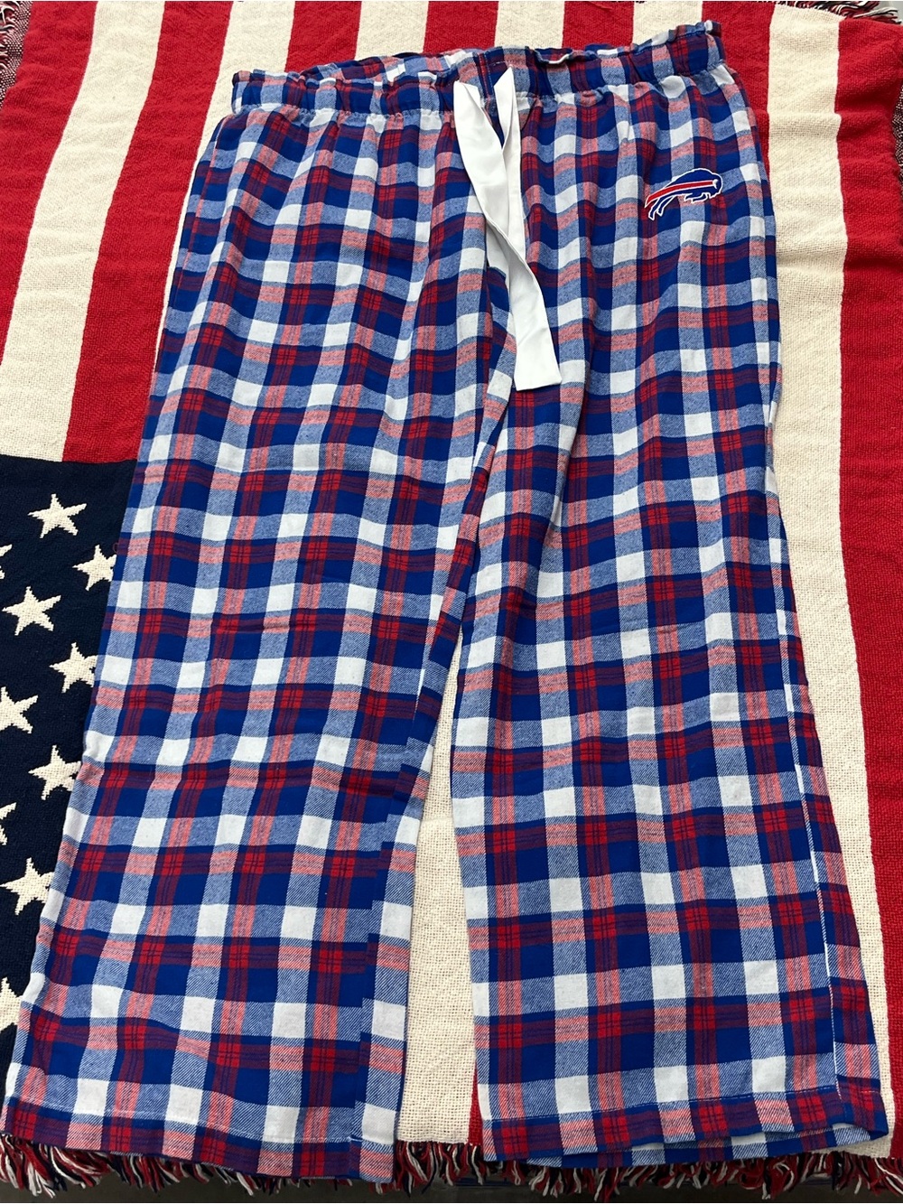 NFL Women’s Buffalo Bills Plaid Pajama Pants - Blue, Red & White Size XL